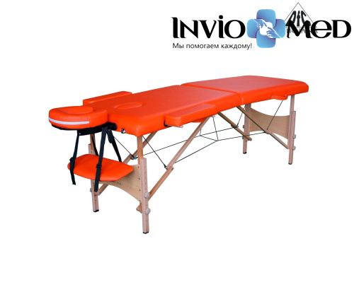Массажный стол DFC NIRVANA, Optima, дерев. ножки, цвет оранжевый (Orange) фото