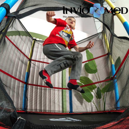 Батут DFC JUMP KIDS 55" красн/желт/син, сетка (137см) фото фото 11 Батут DFC JUMP KIDS 55" красн/желт/син, сетка (137см) фото фото 11