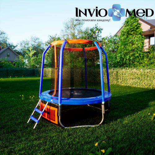 Батут DFC JUMP BASKET 6ft внутр.сетка, лестница (183cм) фото фото 8