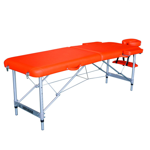 Массажный стол DFC NIRVANA, Elegant, 186х60х4 см, алюм. ножки, цвет оранжевый (Orange) фото фото 2