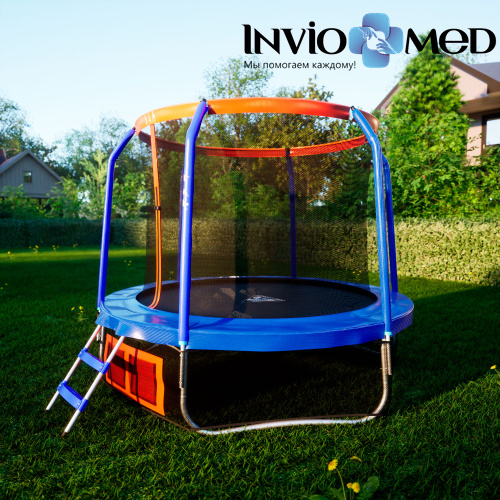 Батут DFC JUMP BASKET 8ft внутр.сетка, лестница (244cм) фото фото 8