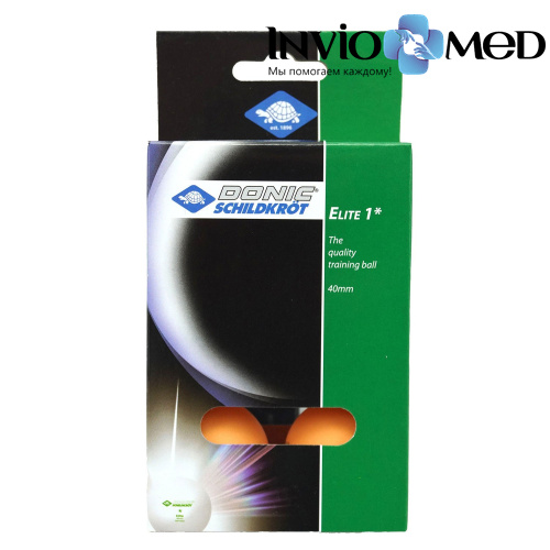 Мячики для н/тенниса DONIC ELITE 1, 6 штук, оранжевый фото