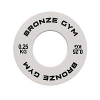 Диск калиброванный BRONZE GYM для пауэрлифтинга белый 0,25 кг фото