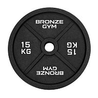 Диск олимпийский BRONZE GYM чугунный 15 кг фото