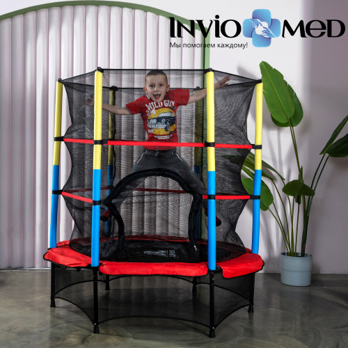 Батут DFC JUMP KIDS 55" красн/желт/син, сетка (137см) фото фото 10 Батут DFC JUMP KIDS 55" красн/желт/син, сетка (137см) фото фото 10