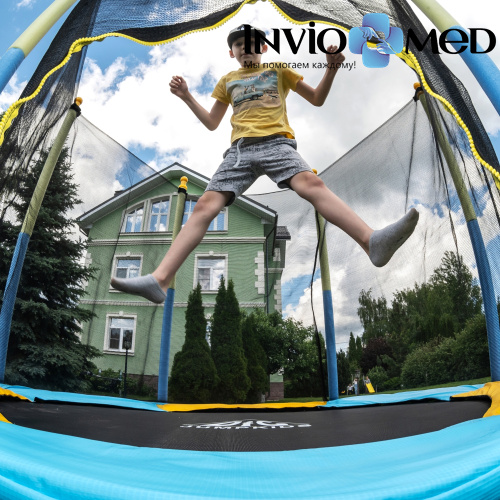 Батут DFC JUMP KIDS 60" желт/син, сетка (150см) фото фото 12