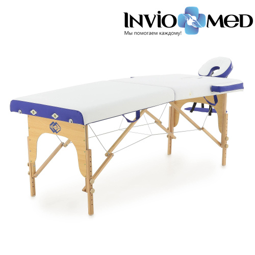 Массажный стол складной деревянный Med-Mos JF-AY01 2-х секционный (светлая рама) фото фото 3