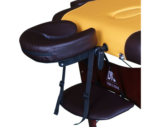 Массажный стол DFC NIRVANA, Relax, дерев. коричн.ножки, цвет горчичный с коричневым фото фото 6