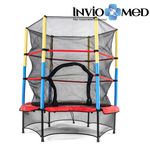 Батут DFC JUMP KIDS 55" красн/желт/син, сетка (137см) фото фото 3 Батут DFC JUMP KIDS 55" красн/желт/син, сетка (137см) фото фото 3
