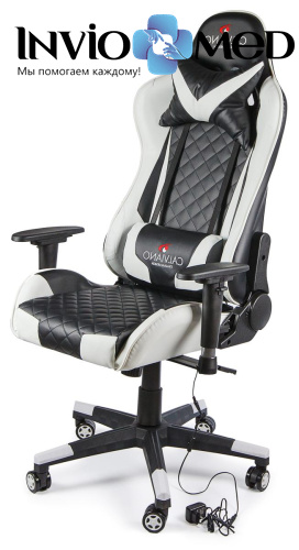 Вибромассажное кресло Calviano 1586 (черно-белое) фото фото 2