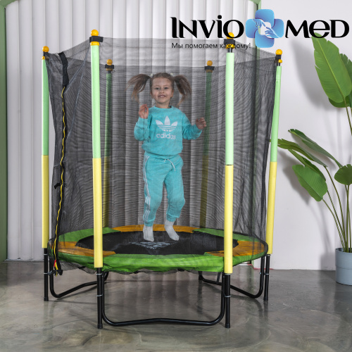 Батут DFC JUMP KIDS 55" зел/желт, сетка (137см) фото фото 10