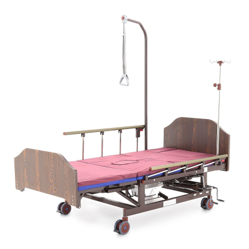 Кровать механическая Med-Mos Е-45А (ММ-5124Н-10) с боковым переворачиванием, туалетным устройством и функцией «кардиокресло» фото фото 3
